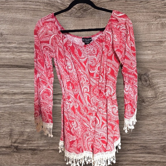 See You Monday Red Paisley Romper‎ - Picture 1 of 1